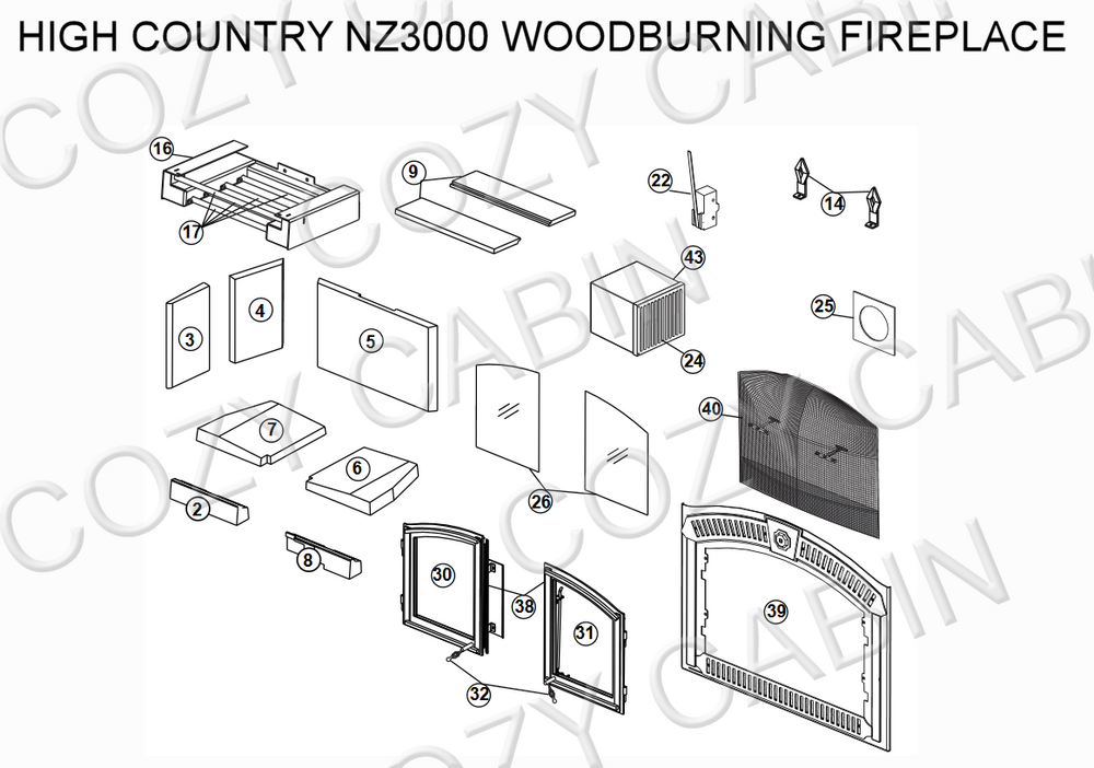 High Country Wood Fireplace (NZ3000) #NZ3000